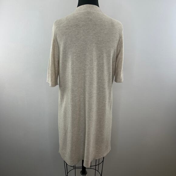 EILEEN FISHER Beige Cardigan Sweater Wool Blend Oversize Open Front S Small - Picture 6 of 9
